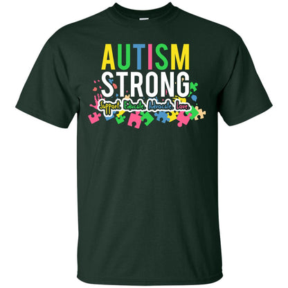 Autism Strong Support Educate Advocate Love Autism Awearness T-shirt Forest