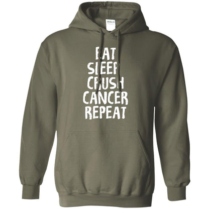 Eat Sleep Crush Cancer Repeat Fight Strength T-shirt Military Green