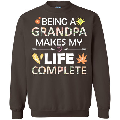Being A Grandpa Make My Life Complete Parent_s Day Shirt For Grandfather Dark Chocolate