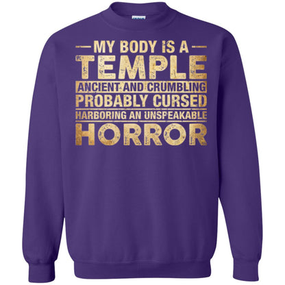 My Body Is A Temple Ancient And Crumbling Probably Cursed T-shirt Purple