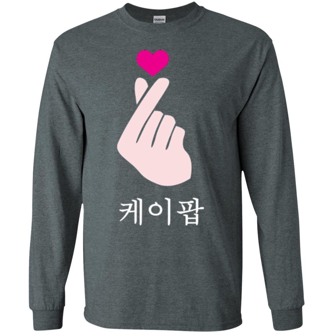K-pop T-shirt Hand Symbol Cute Korean Music Dark Heather