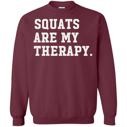 Funny Gym Workout T-shirt Squats Are My Therapy Maroon