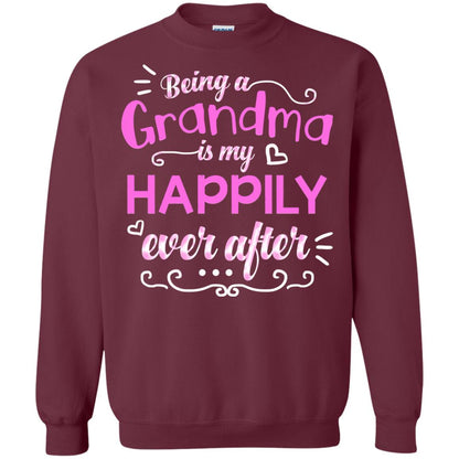Being A Grandma Is My Happily Ever After Grandmom Shirt Maroon