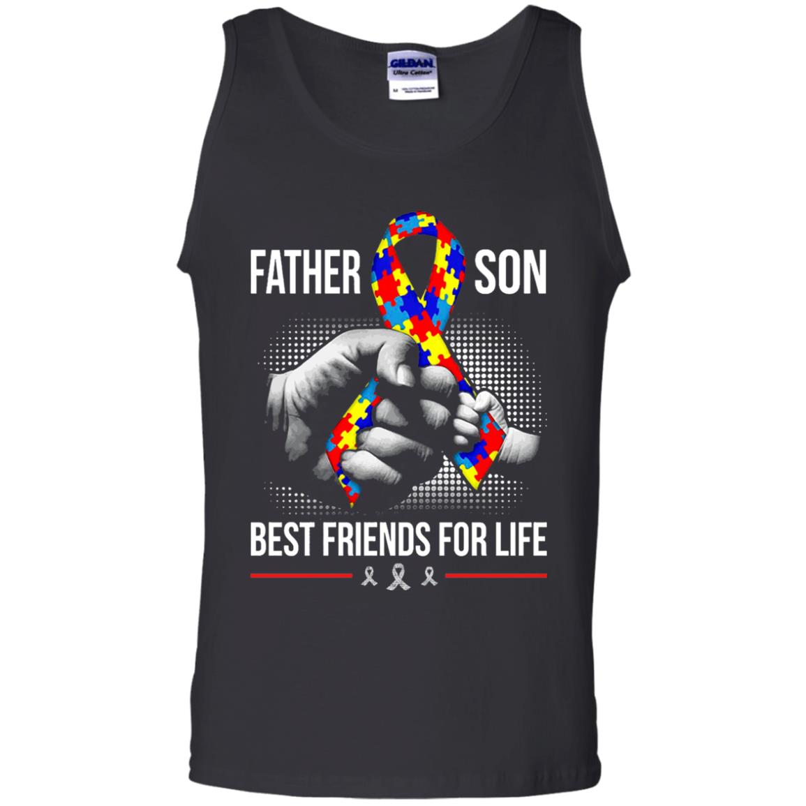 Father And Son Best Friends For Life Autism Awareness T-shirt Black
