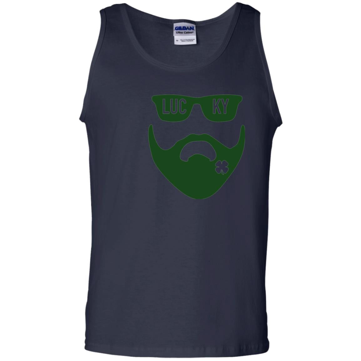 Green Bearded Clover Lucky Charm St. Patrick_s Day T-shirt Navy