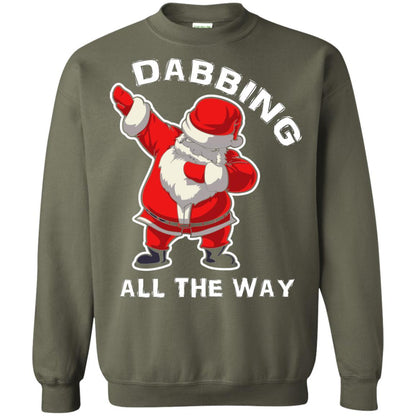 Chirstmas T-shirt Dabbing All The Way Military Green