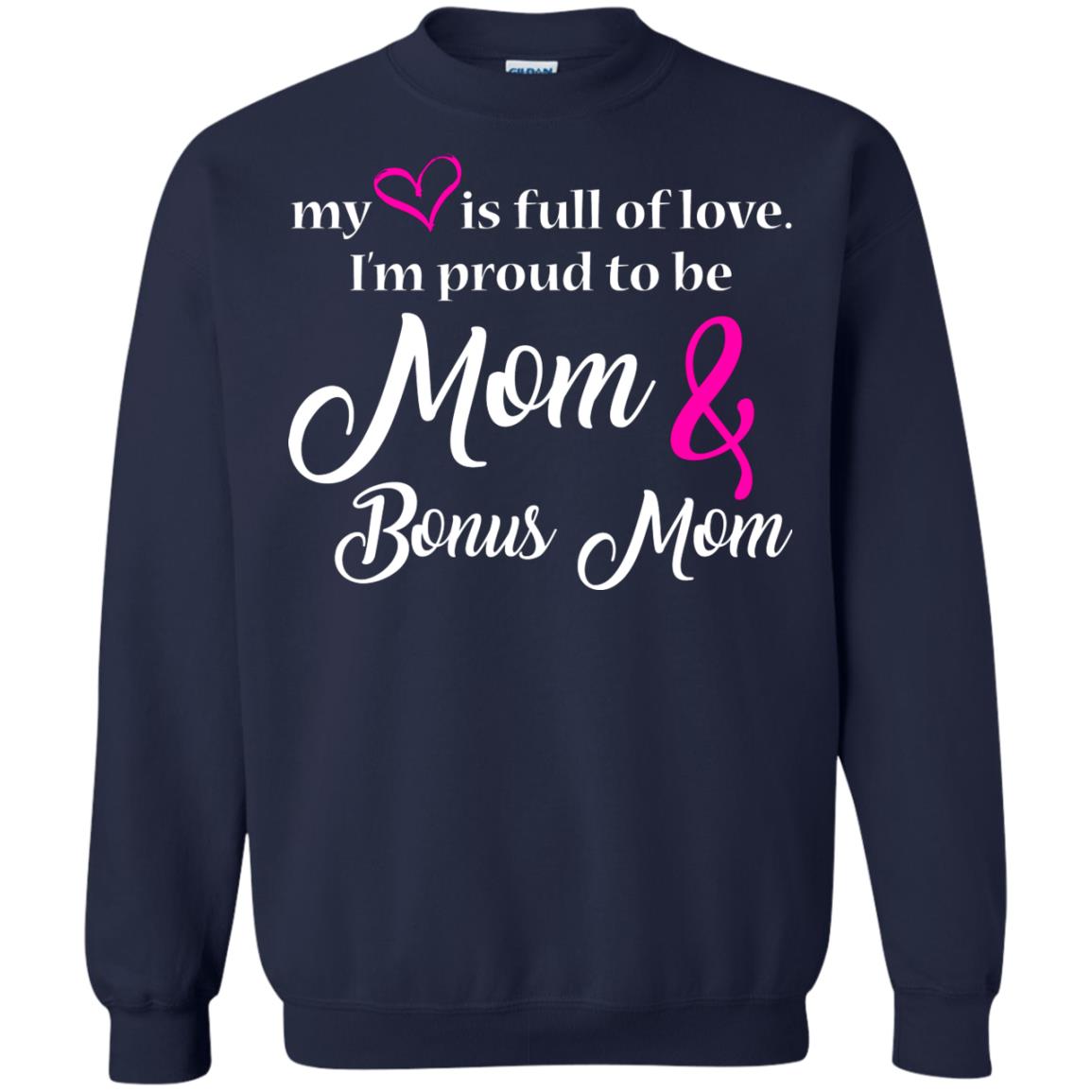 Mommy T-shirt My Heart Is Full Of Love Navy
