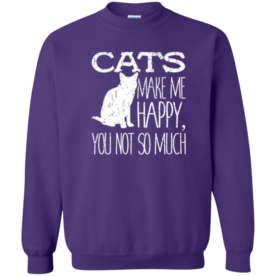 Cat Lover T-shirt Cats Make Me Happy You Not So Much Purple