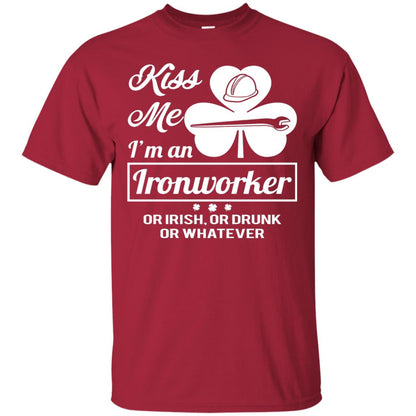 Funny St Patricks Day Shirt Kiss Me I Am An Ironworker Cardinal