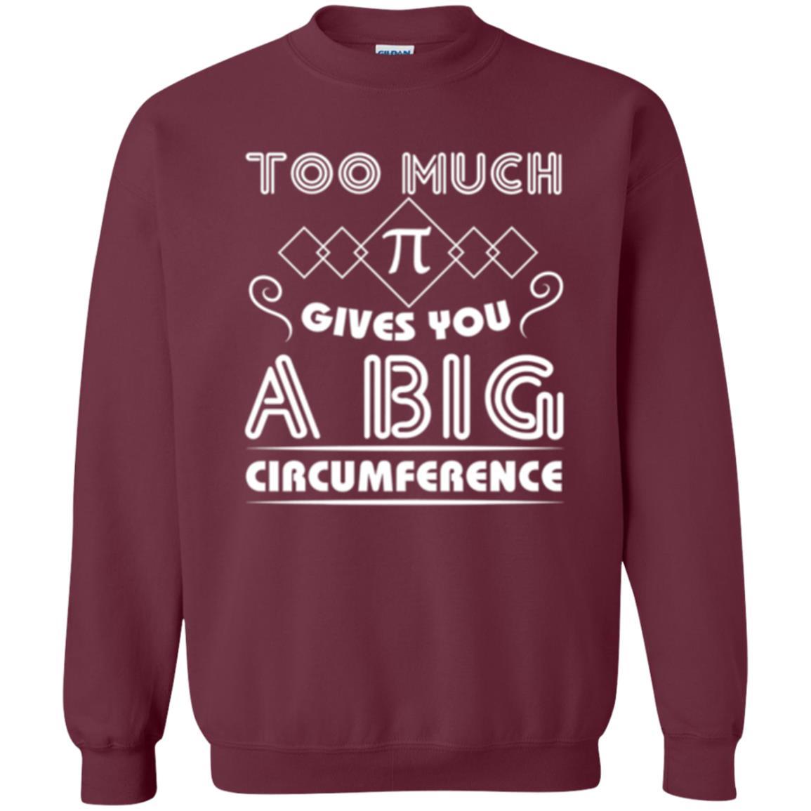 Math Science T-shirt Too Much Pi Gives You A Big Circumference Maroon