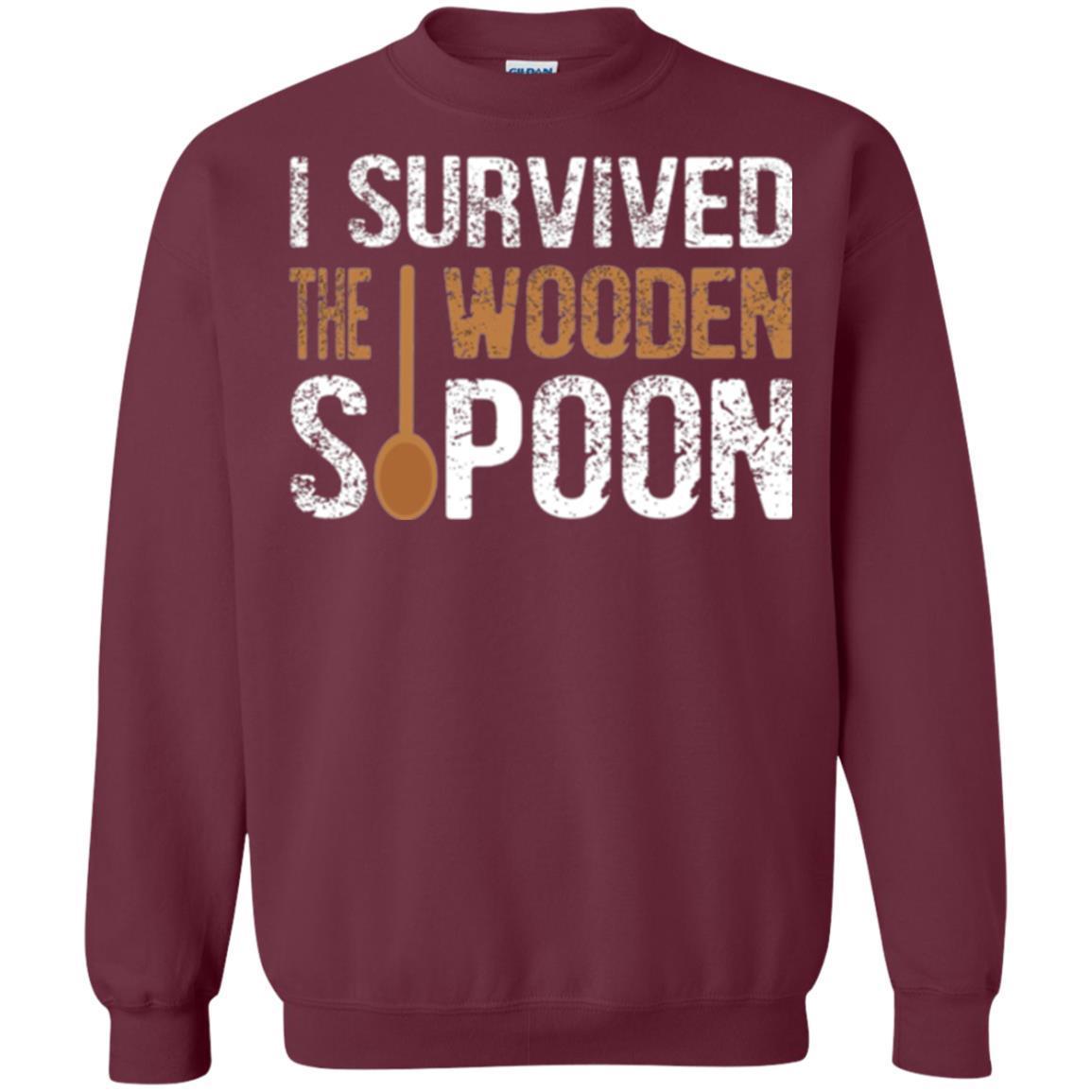 Spoon T-shirt I Survived The Wooden Spoon Maroon