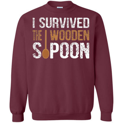 Spoon T-shirt I Survived The Wooden Spoon Maroon