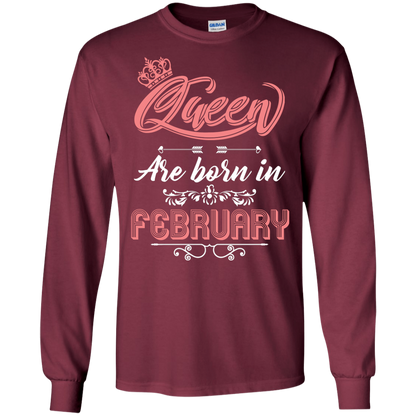 Brithday T-Shirt Queen Are Born In February Maroon