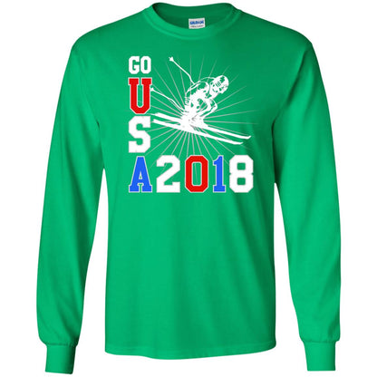 Alpine Skiing T-shirt Go Usa 2108 Cool Irish Green