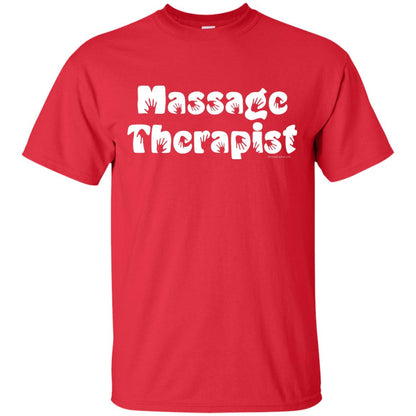 Massage Therapist White Handprint Text T-shirt Red