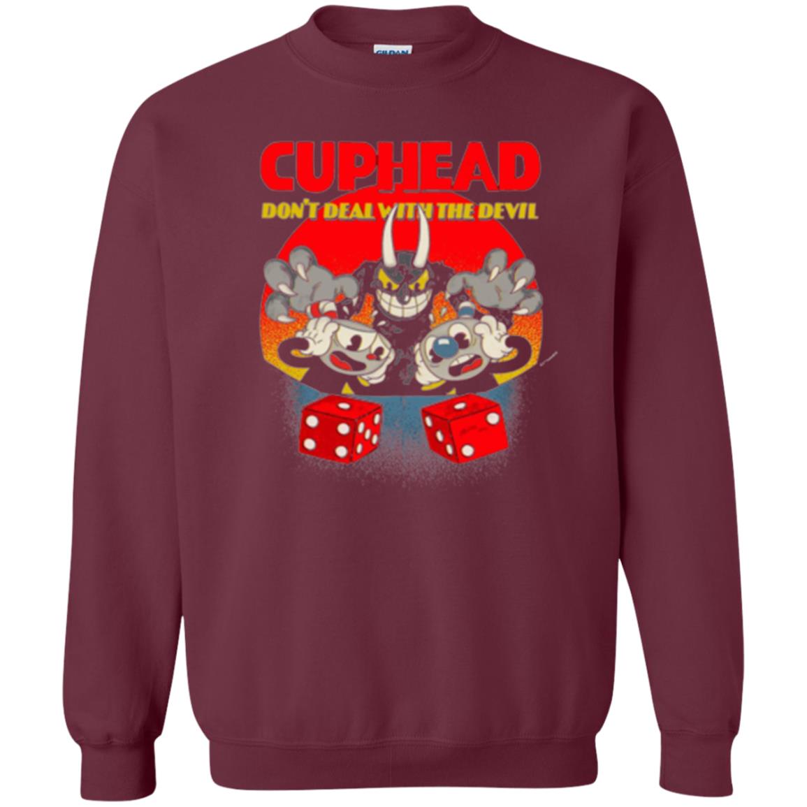 Gamer T-shirt Cuphead Don_t Deal With The Devil Maroon