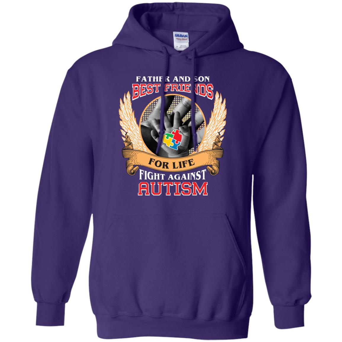 Autism Awareness T-shirt Father And Son Best Friends Purple