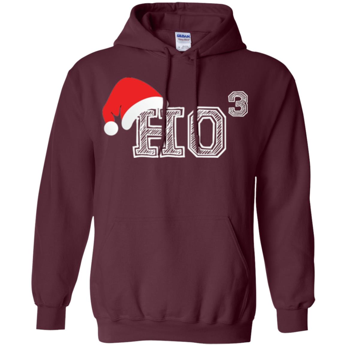 Christmas T Shirt Ho Ho Ho X 3 Third Power Maroon