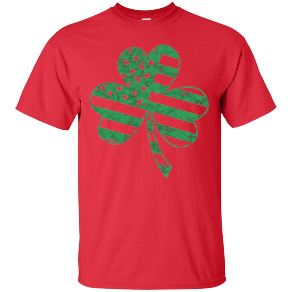 Irish American Flag Shamrock St. Patrick's Day T-shirt Red