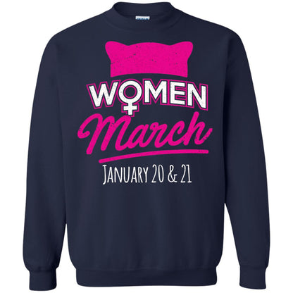 Women's Right T-shirt Women March January 2018 Pussycat Ears Hat Navy