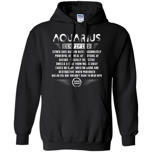 Aquarius Certified Either Love Hard Or Hate Passionately Powerful Af T-shirt Black