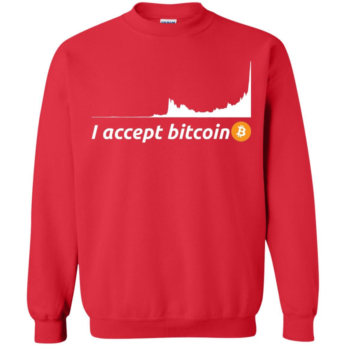 Cryptocurrency T-shirt I Accept Bitcoin Red