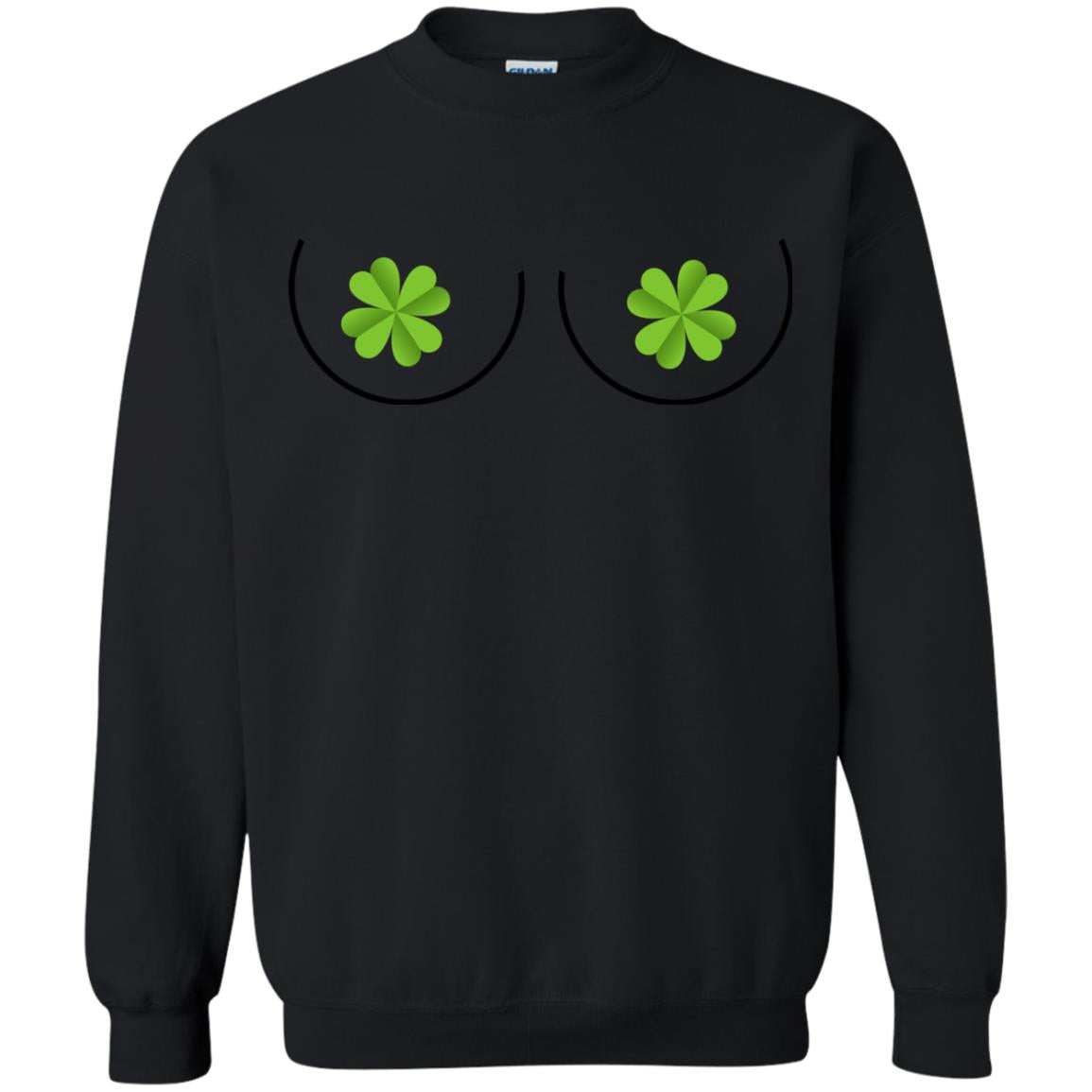 Shamrocks Breast Saint Patrick_s Day T-shirt Black