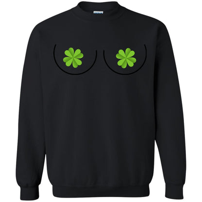 Shamrocks Breast Saint Patrick_s Day T-shirt Black