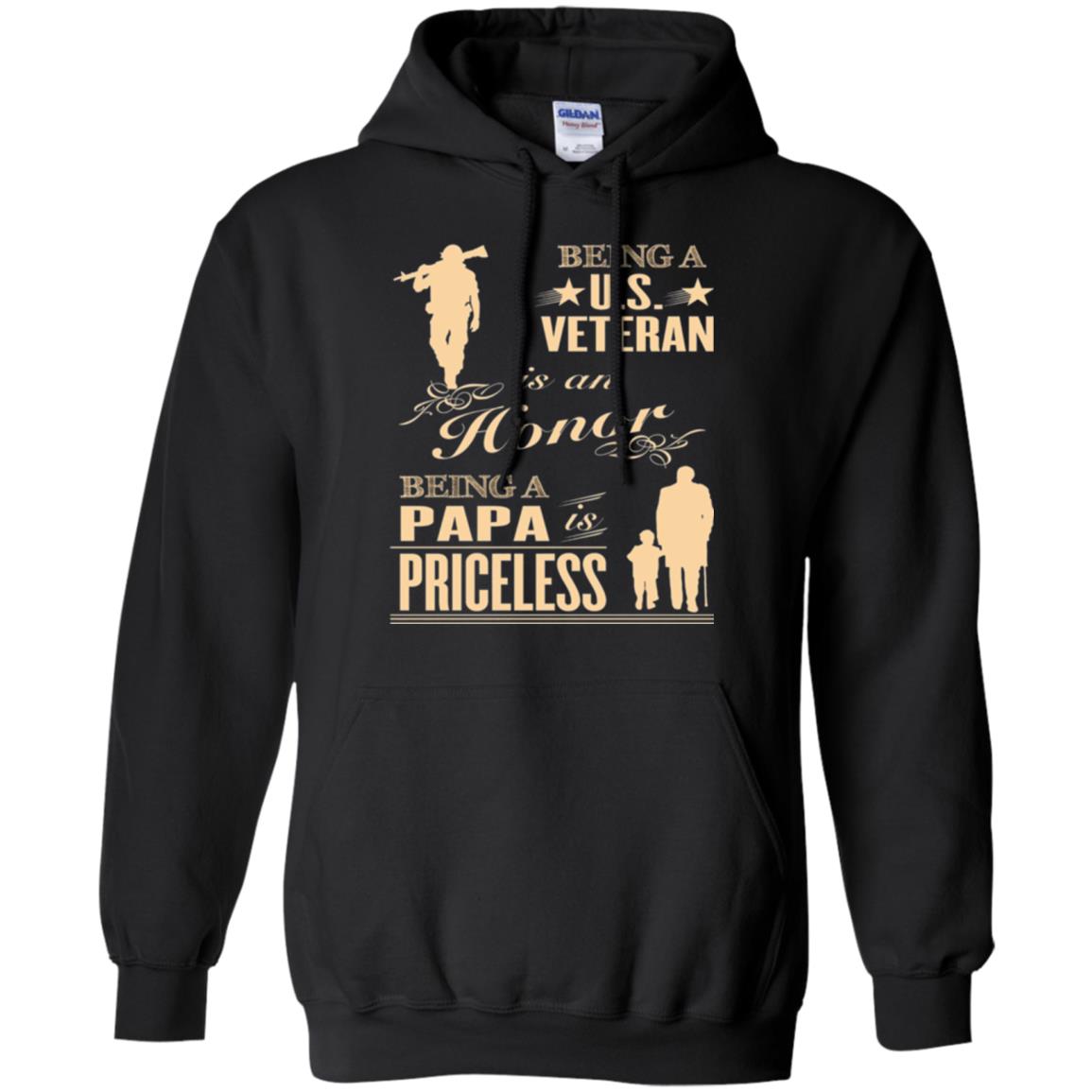 Papa T-shirt Being A U.s Veteran Black