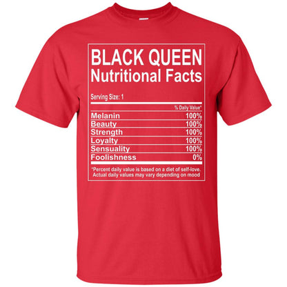 Black Queen Nutritional Facts T-shirt Self Love Red