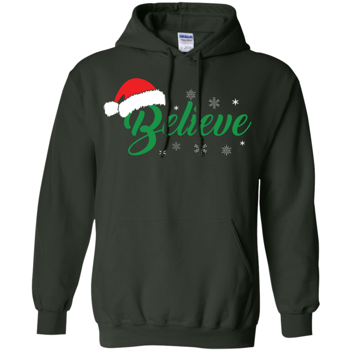Christmas T-Shirt Believe In Santa Forest Green