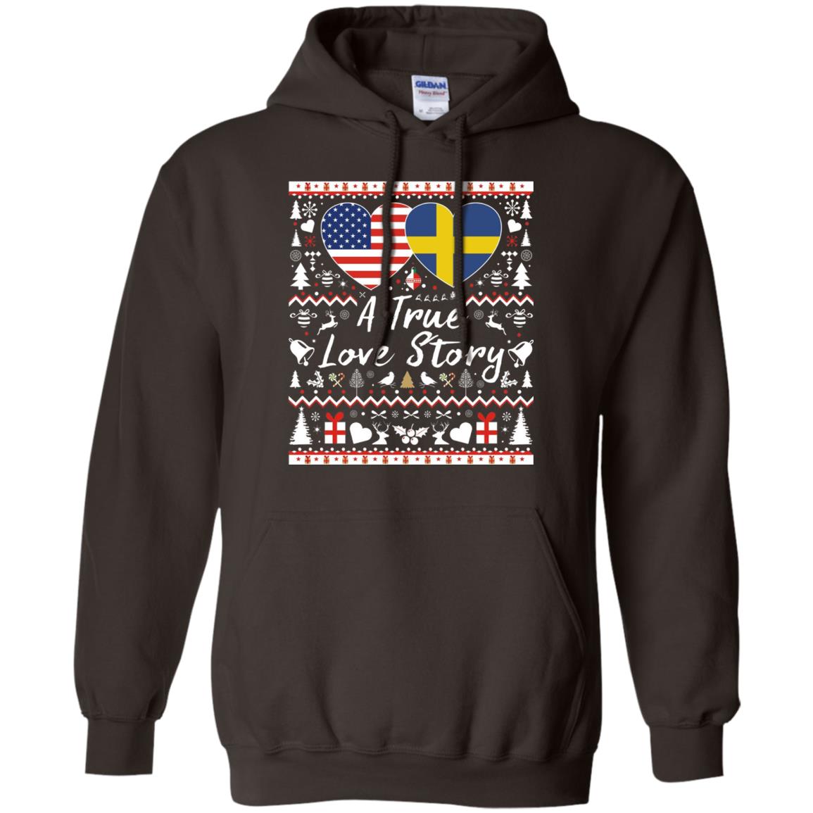 Christmas T-shirt American Swedish A True Love Story Dark Chocolate
