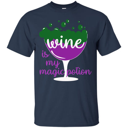 Wine Is My Magic Potion Funny Halloween Wine Lovers Shirt Navy