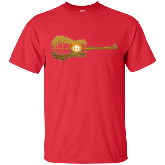Guitar Lovers T-shirt Guitar Lake Shadow Red