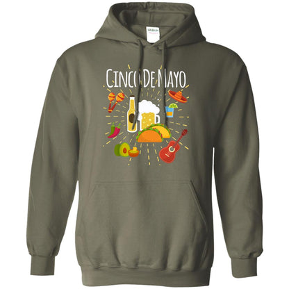 Cinco De Mayo Beer Tacos Guitar Mexico Shirt Military Green