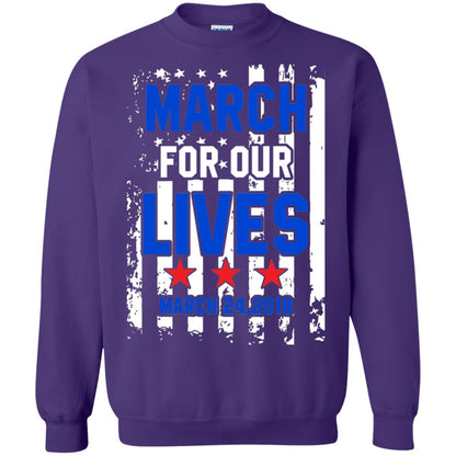 March For Our Lives With American Flag Gun Control T-shirt Purple