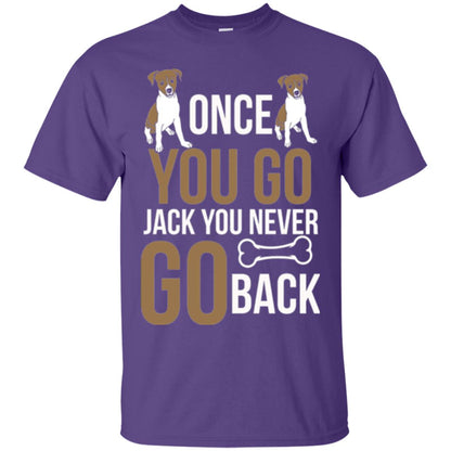 Russell Terrier T-shirt Once You Go Jack You Never Go Back Purple