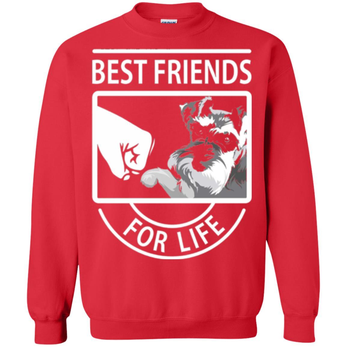 Schnauzer Lover T-shirt Best Friends For Life Red