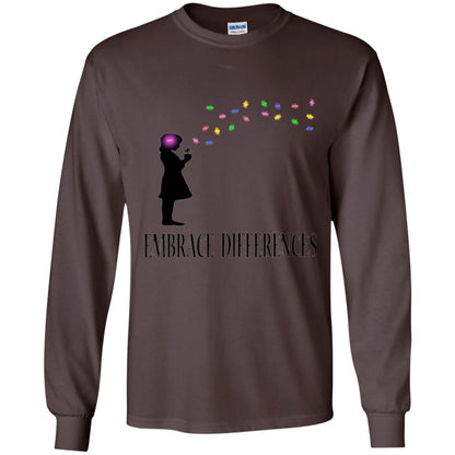 Autism Awareness T-shirt Embrace Differences T-shirt Dark Chocolate