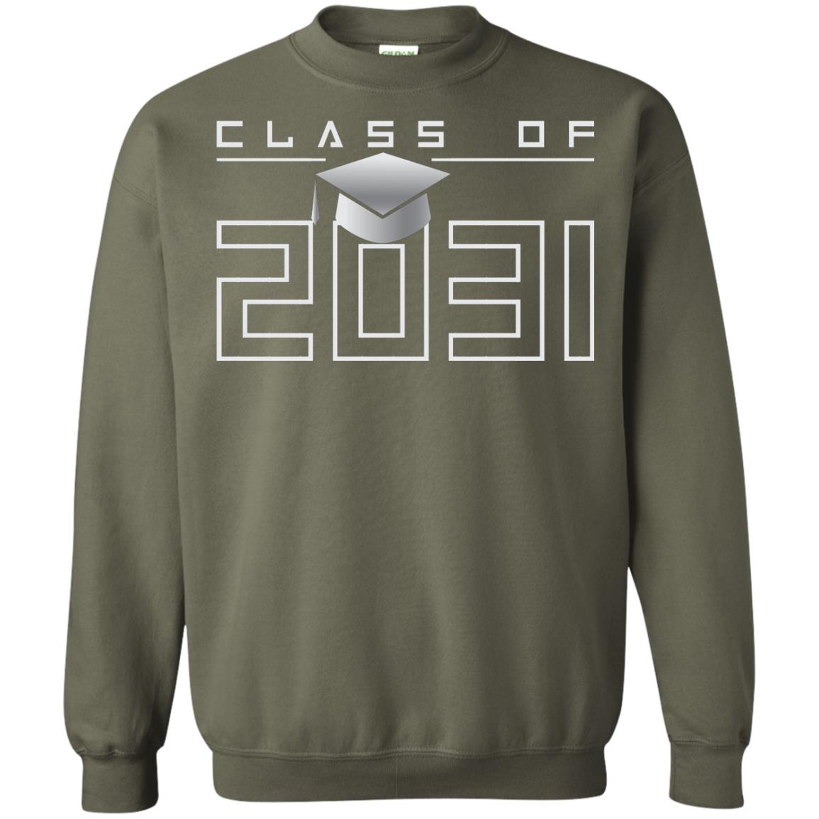 Class Of 2031 Kindergarten First Day Of School Graduate In 2031 Shirt Military Green