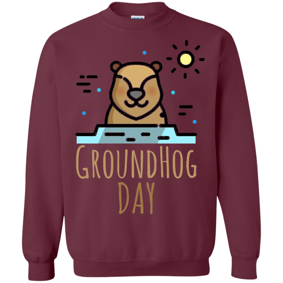 Happy Groundhog Day T-shirt Feb 2nd Maroon