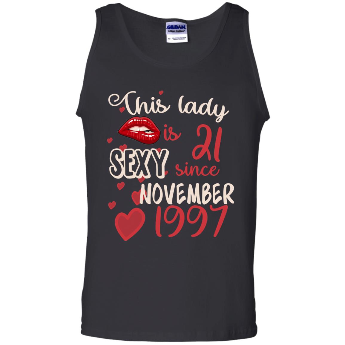 This Lady Is 21 Sexy Since November 1997 21st Birthday Shirt For November Womens Black