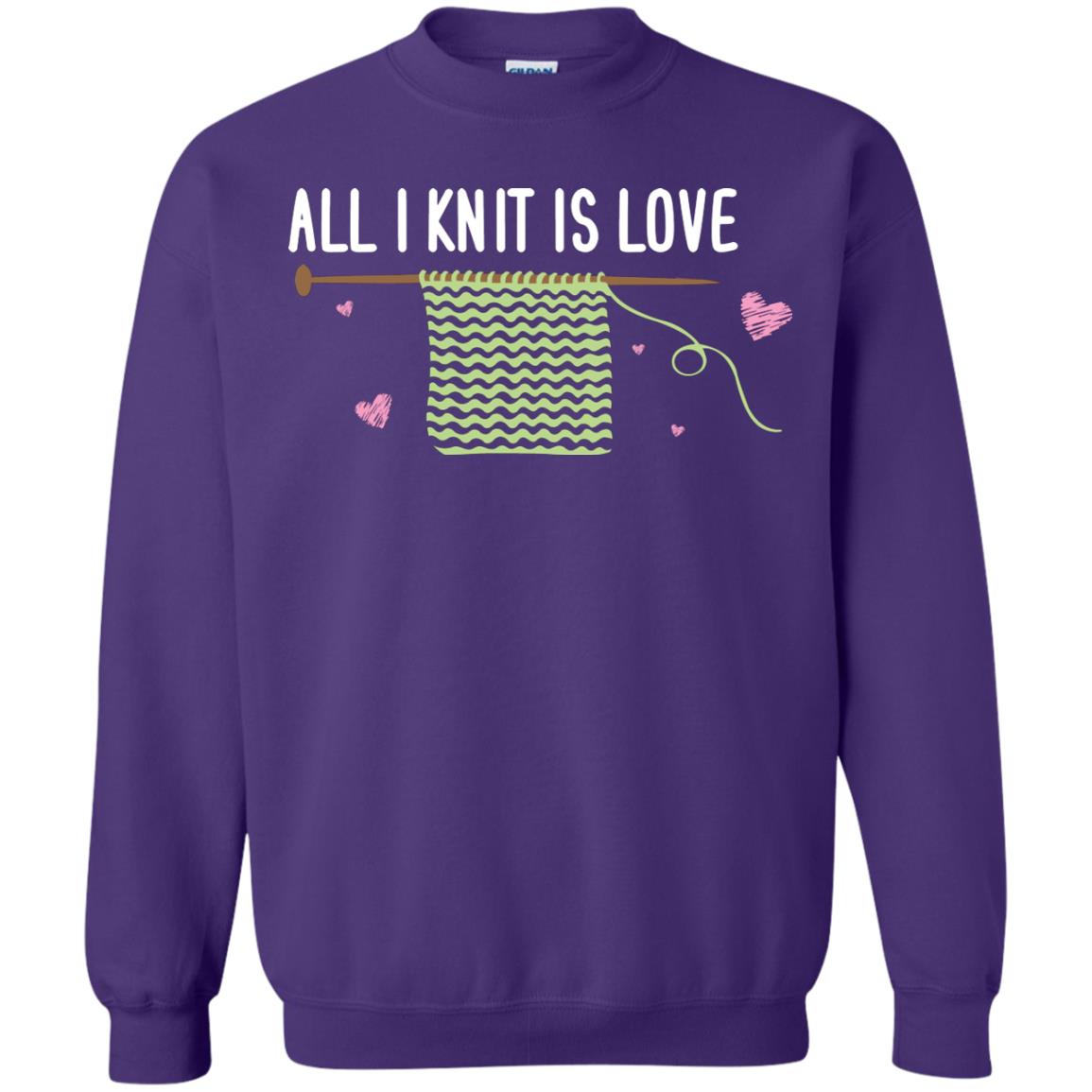 All I Knit Is Love Crocheting Lover Shirt Purple