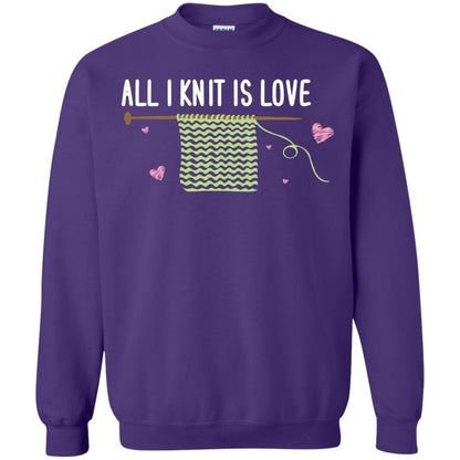 All I Knit Is Love Crocheting Lover Shirt Purple