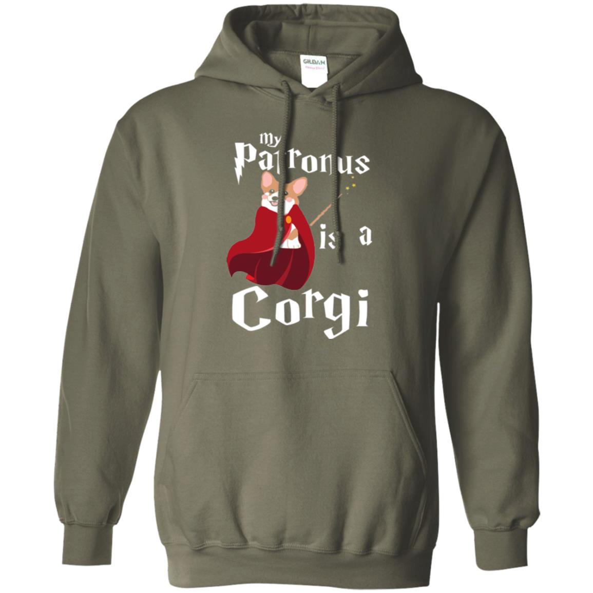 Dog Lover T-shirt My Patronus Is A Corgi Military Green