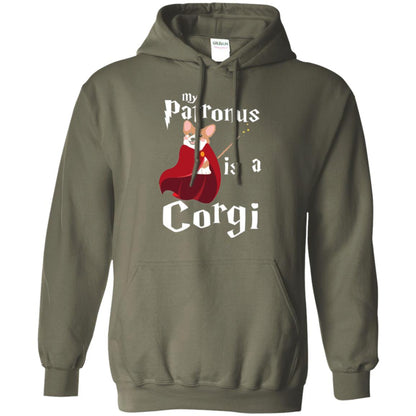 Dog Lover T-shirt My Patronus Is A Corgi Military Green