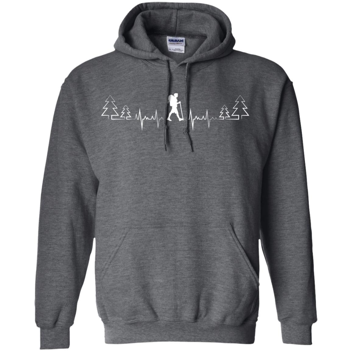 Heart Beat Hiking Lovers Shirt Dark Heather