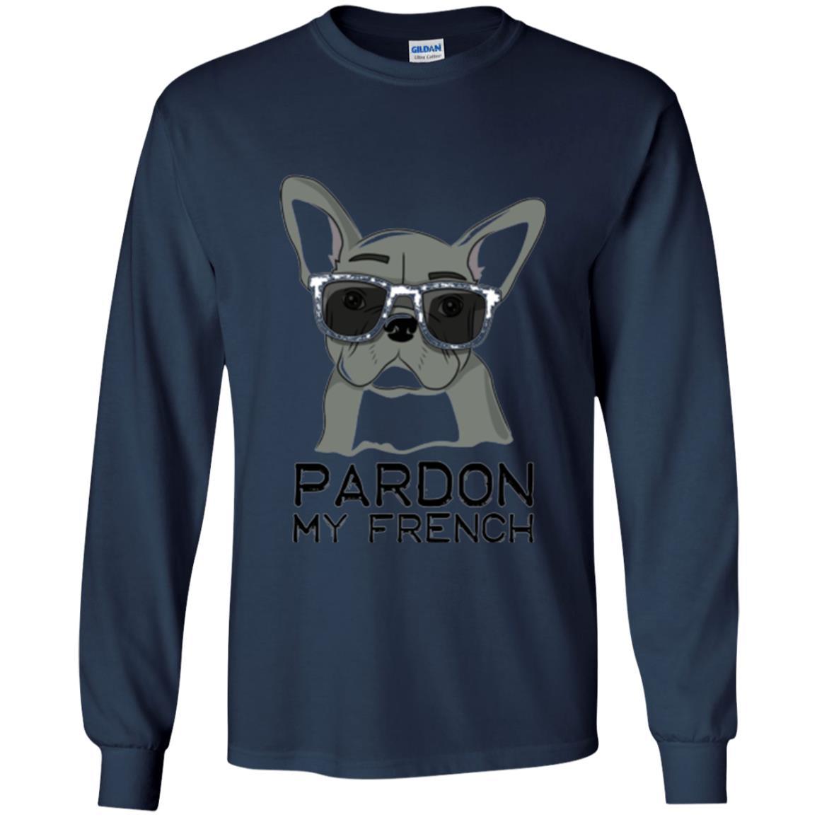 French Bulldog T-shirt Pardon My French T-shirt Navy
