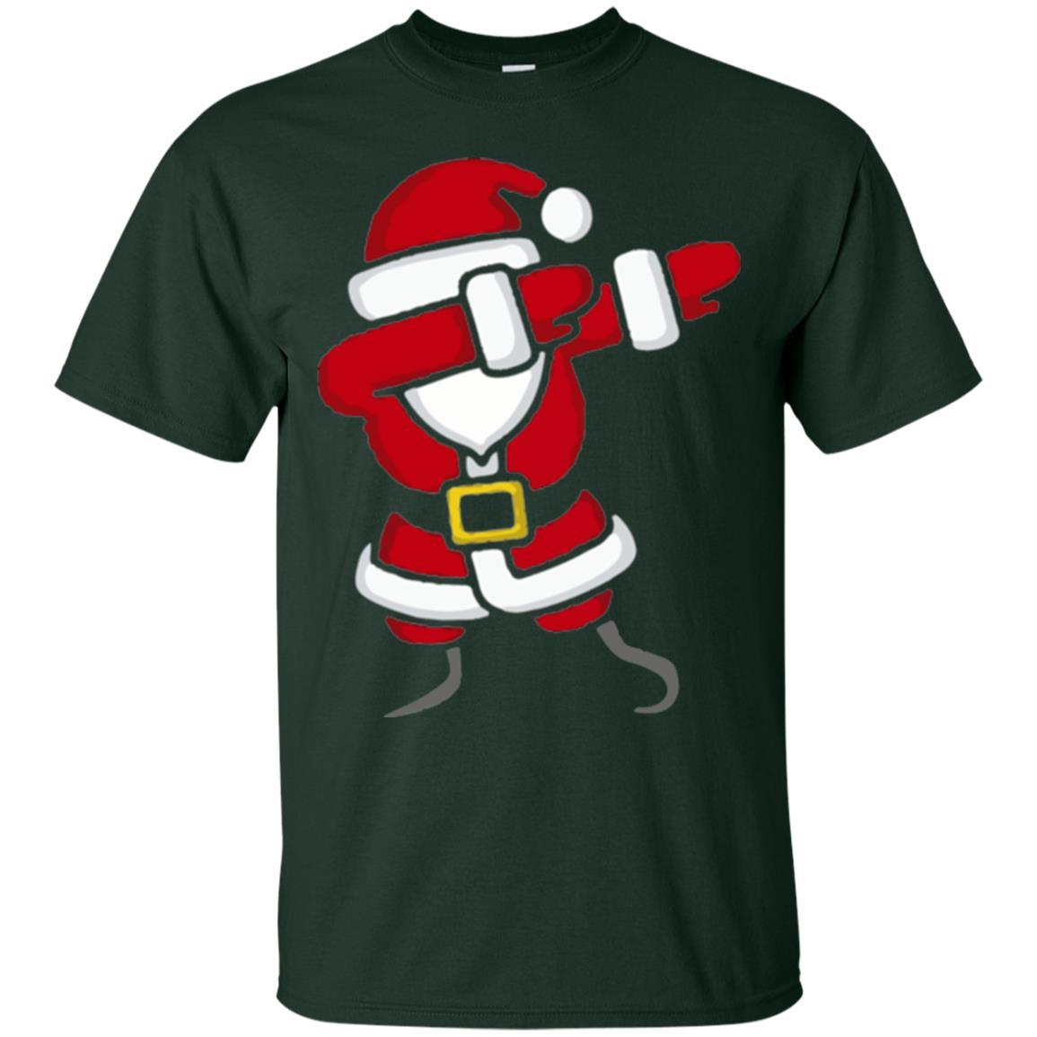 Christmas T-shirt Dabbing Santa Claus Forest Green