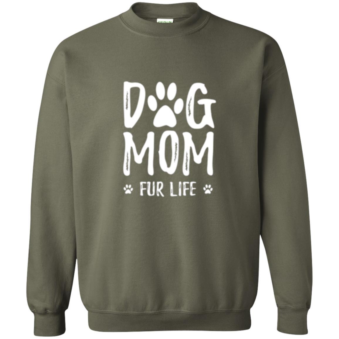 Dog Lover T-shirt Dog Mom Fur Life T-shirt Military Green